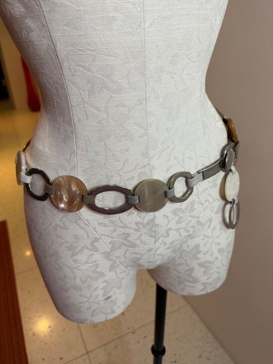 Suzi Roher Womens Silver Tone Discs Bohemian Circle-link Waist Belt OS Vintage main image 6
